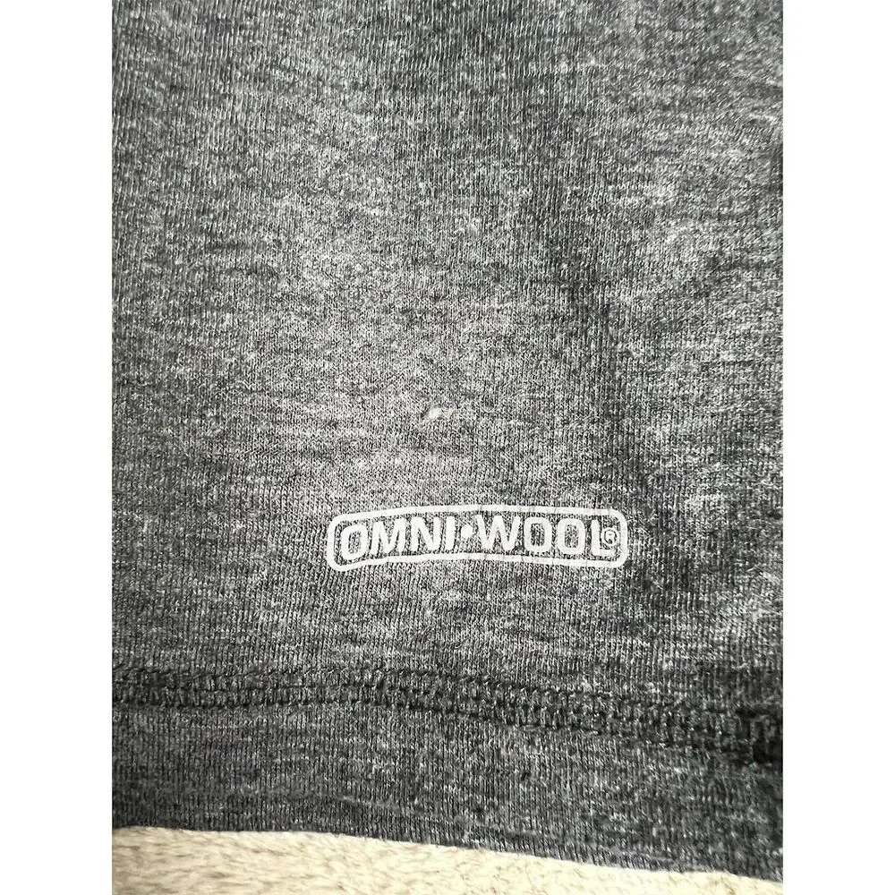 OmniWool Men's Gray 1/4 Zip Pullover Base Layer Shirt Size M